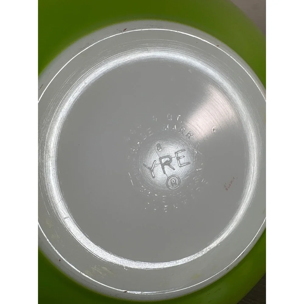 Vintage Pyrex Dot Squares Lime Green Cinderella Mixing Bowl 444 4 QT